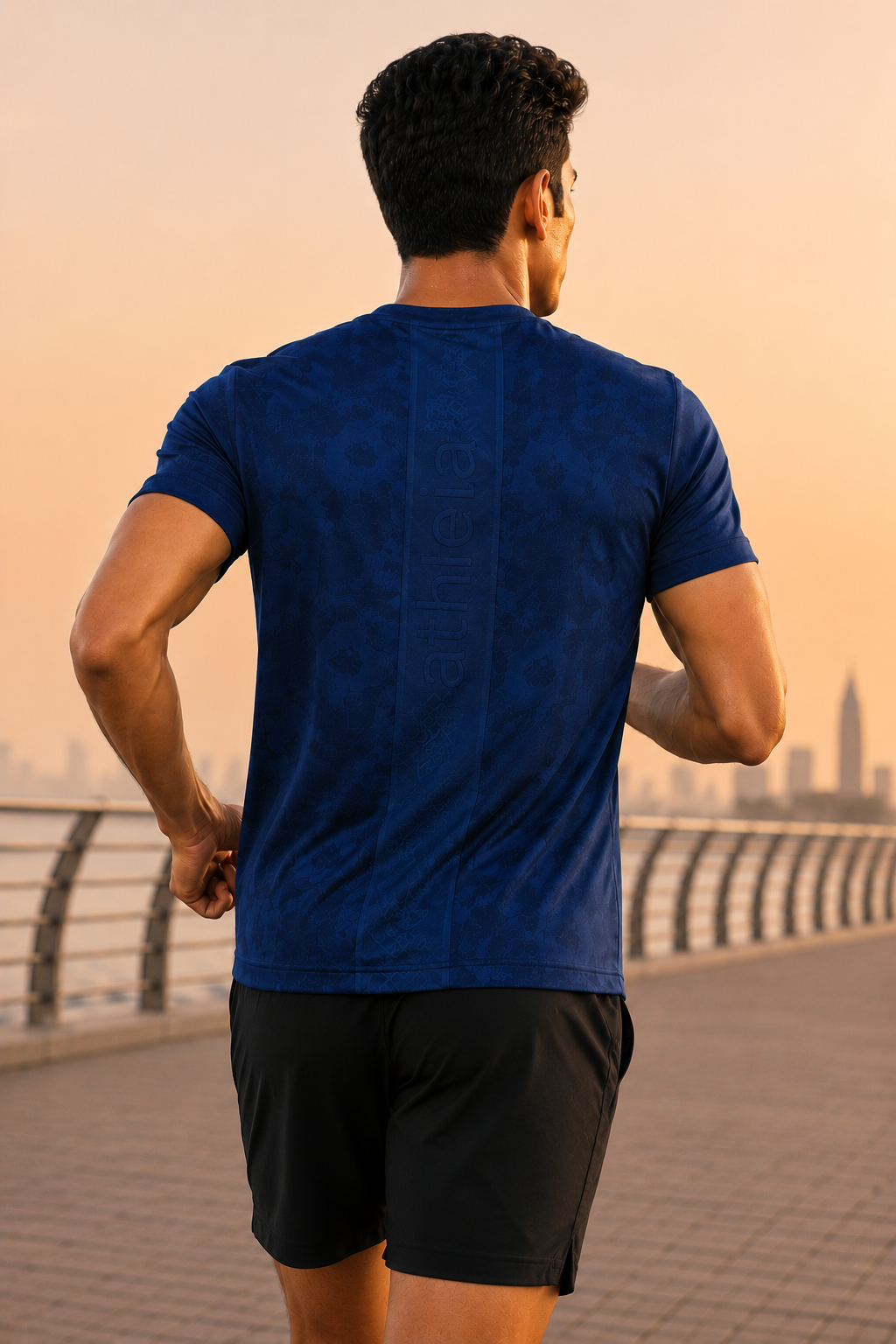 Athleia Seamless Jacquard T shirt Blue