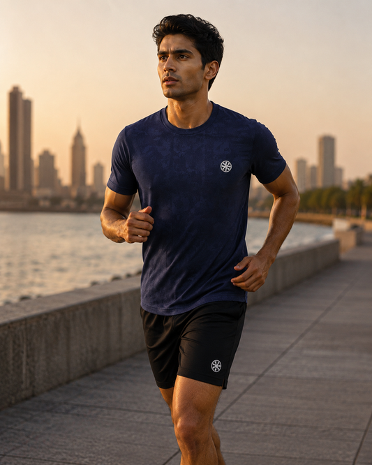 Athleia Seamless Jacquard T shirt Blue